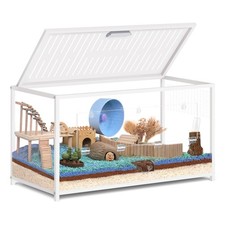 MUNNAR Large Metal Hamster Cage - Chew Proof 40.5"L x 20.4"W x 22.0"H, White