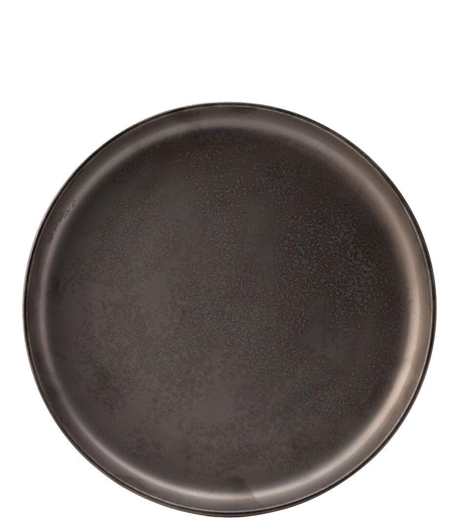 Raw Black Plate Porcelain Tableware Serving For Bars 10"" (25.5Cm) Pack Of 6