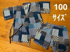 Jinbei Kids 100cm Summer Traditional Japanese Robe Used Summer Festival Japan