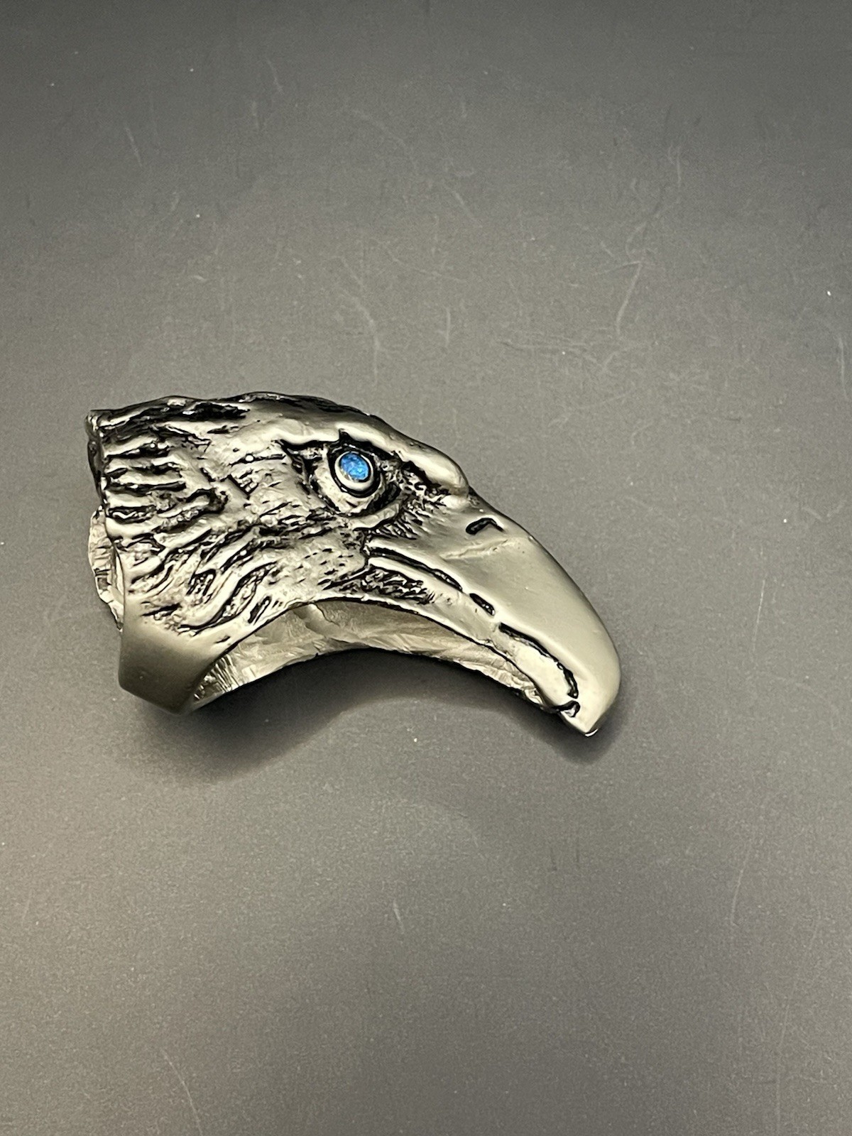 Large Eagle Statement Ring Size 7 Silver Tone - image 1