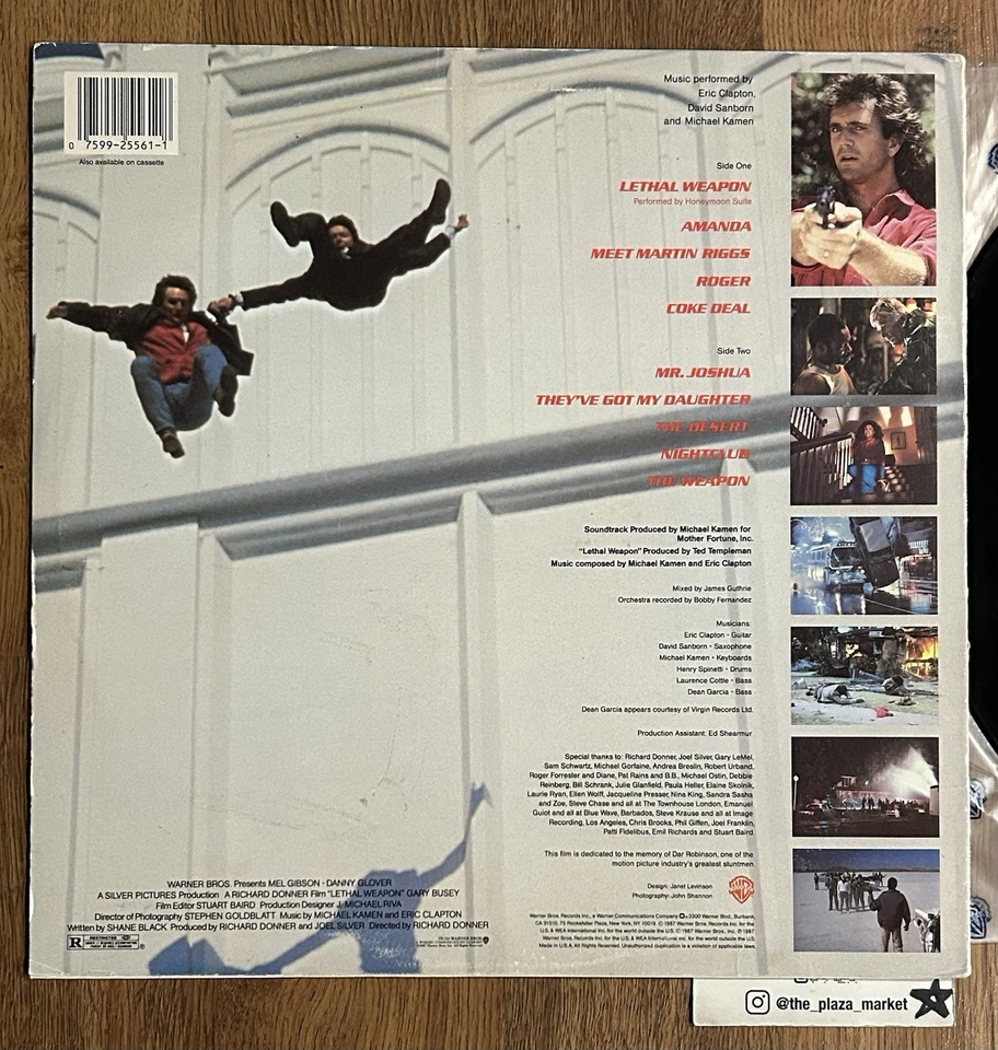 Lethal Weapon movie Soundtrack vinyl LP record 1987 Promo stamped Rare Foto 2 de 4