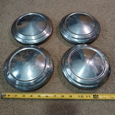Set Of 4 Vintage Chrome Dog Dish Hubcaps 9.5 Small Center Caps Classic Car Set Of 4 Vintage Chrome Dog Dish Hubcaps 9.5 Small Center Caps Classic Car
