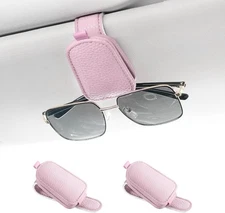 SINGARO Sunglasses Holder Car Visor Clip Pink
