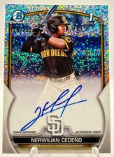 2023 Bowman - Chrome Prospect Autographs Nerwilian Cedeno #CPA-NC Speckle /299