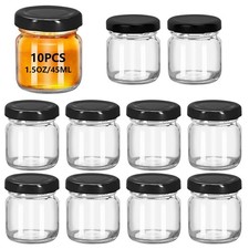 10 Pack 1.5 oz Mini Clear Glass Jars with Airtight Lids, Wedding  Party Favors