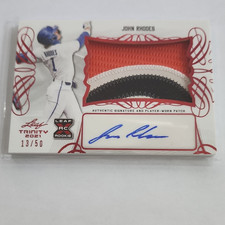 Leaf 2021 Trinity John Rhodes #PA-JR2 Rookie Auto Patch Red 13/50 Blue Jays