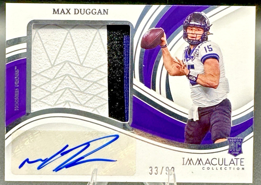 Max Duggan Panini National Treasures Collegiate College Materials Signatures #MAD Autograph
