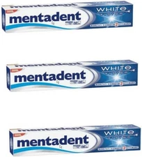 Mentadent"White System" Toothpaste 2.53 Fluid Ounce (75ml), Pack of 3 
