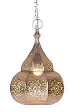 Orientalische Lampe Pendelleuchte Ilham Silber - 40cm