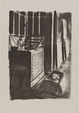 Johannes Rochhausen (Meisterschüler von Neo Rauch) Atelierecke, Lithographie