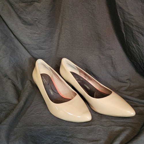Rockport Women's Total Motion 75mm Plain Toe Pump Warm Taupe Beige Size 8.5