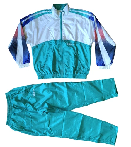Adidas vintage 80s or 90s women full shell tracksuit set jacket pants, uk 8, S