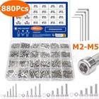 880Pcs Metric Bolt Assortment Screws Bolts And Nuts Assortment Kit M2/M3/M4/M5