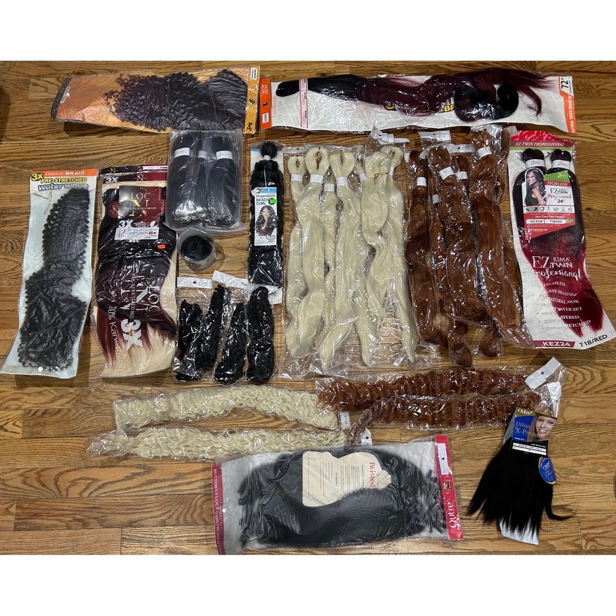 Hair Extensions Assorted Lot of 38 Kanekalon Braiding Hair Styles Brown Blonde