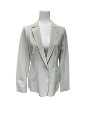 Banana Republic Neoprene Taupe Blazer Structured Quiet Luxury Career Wear Size 8