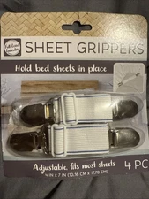 Adjustable Sheet Grippers 4 Piece Set Hold Bed Sheets In Place