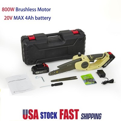 8 in Cordless Compact Chainsaw 20V MAX Battery Brushless w/chains Carry Case