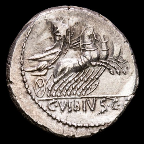 C. Vibius. Denario de plata (3,80 g.). Roma, 90 a.C. Craw-252/5b. VF+ - Foto 3 di 3