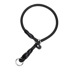 Dog Slip Collar No Pull Training Nylon Collar with Adjustable Stopper M Black
