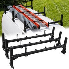Fits Ford Econoline Van 3 Bar 1992-2015 Ladder Roof Racks Steel Black New Rack Fits Ford Econoline Van 3 Bar 1992-2015 Ladder Roof Racks Steel Black New Rack
