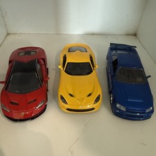 3 Diecast Car Lot - Red Lamborghini Blue Nissan Skyline Yellow Srt Viper Gts 3 Diecast Car Lot - Red Lamborghini Blue Nissan Skyline Yellow Srt Viper Gts