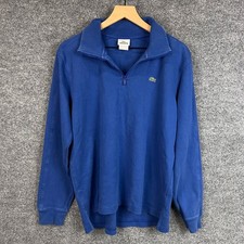 Lacoste Blue 1/4 Zip Pullover Sweatshirt Mens Long Sleeve Casual size 6