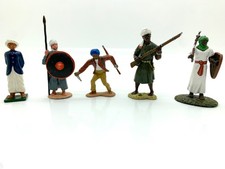 UNBRANDED TOY SOLDIERS FIVE AFRICAN / ASIAN INDIAN FIGURES 54MM UNBOXED