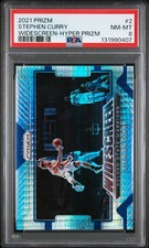 2021 PANINI PRIZM WIDESCREEN HYPER PRIZM #2 STEPHEN CURRY PSA 8
