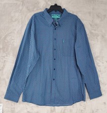 Cinch Modern Fit Shirt Mens XXL Button Down Blue Geometric Print Long Sleeve NEW