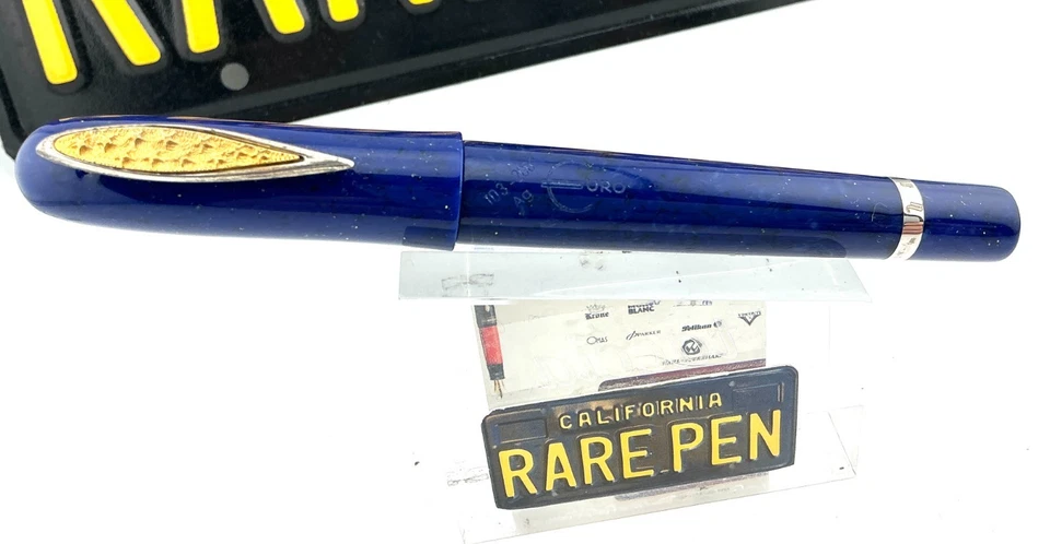 Pluma Estilográfica MARLEN EURO 2002 AZUL 18K Mediana Nueva en Caja Llena de Pistón NUEVA SIN CAJA Foto 2 de 4