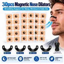 30 PCS Magnetic Nose Dilators Nasal Strips Breathing Clips 4 Sizes Sleep Workout