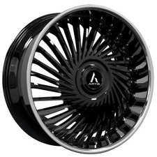 26x926x10 Artis Wheels Juicy-xl Gloss Black With Ss Lip Rims 4pcs A1