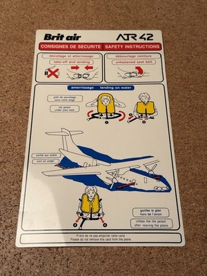 BritAir ATR42 Turboprop Vintage Safety Card vermutlich 1980er (52)