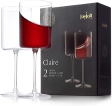 Claire 14Oz Red Wine Glass Set, Large Wine Glasses Set of 2, Elegant Crystal Wid
