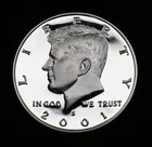 2001 Silver Proof Kennedy Half Dollar 90% Silver Content 0.361 oz Great Coin Gem