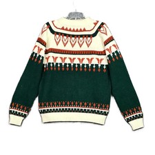 Vintage 70s JC Penney Nordic Knit Sweater Womens Large Fair Isle Corpore Preppy
