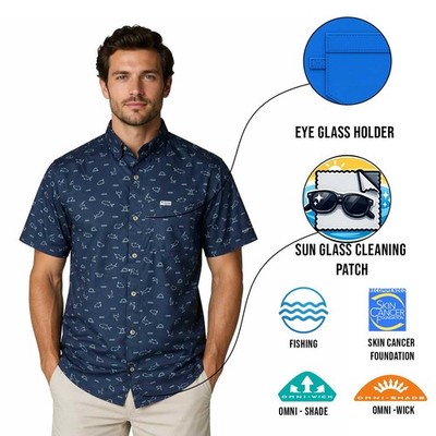 Columbia Men's Blue Shirt Omni-Wick Super Slack Tide S/S (504)