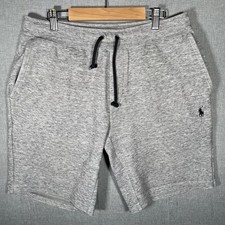 POLO RALPH LAUREN Men's Small Heather Grey Double-Knit Sweat Tech Shorts