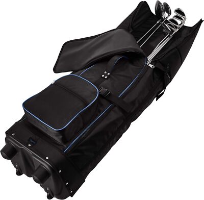 Amazon Basics Soft-Sided Foldable Golf Travel Bag - Black
