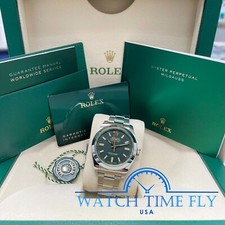 Rolex 116400GV Milgauss 40mm Stainless Steel Watch Black Dial With Green Crystal