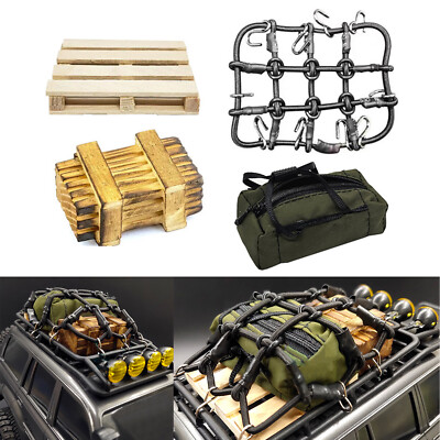 Bag Wooden Box Tray Fixed Cover For FMS 1/18 Land-Cru-iser LC80 FCX18 RC Car