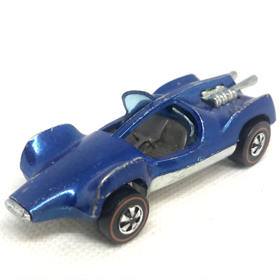 Hot Wheels Redline Mantis Car 1969 Blue Gray Int. Made In Hong Kong