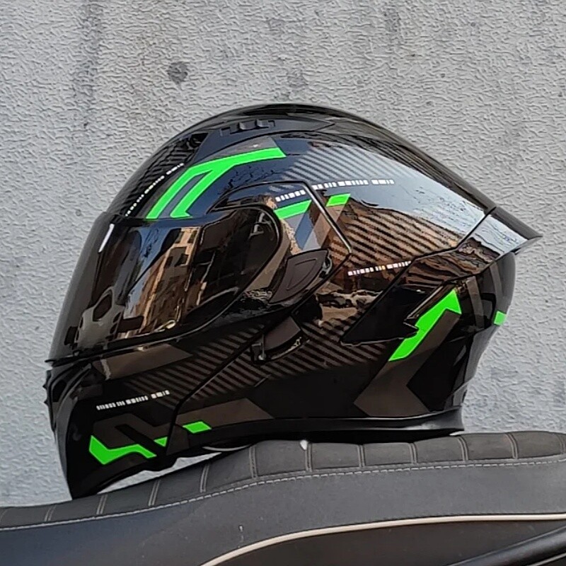 DOT-Approved Modular Motorcycle Helmet with Dual Visors, Racing Full Face for Mo