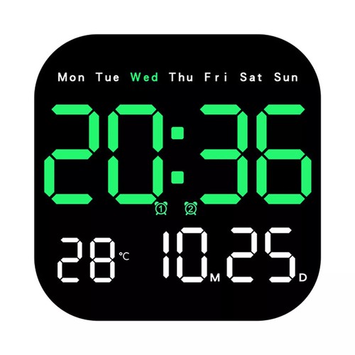 LED Large Digital Wall Clock Temperature+Date Week Alarm Display Remote-Control - Picture 13 of 16