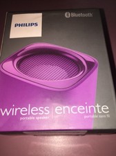 PHILIPS BLUETOOTH PORTABLE SPEAKER Purple WIRELESS RECHARGEABLE BT100V/27-NEW