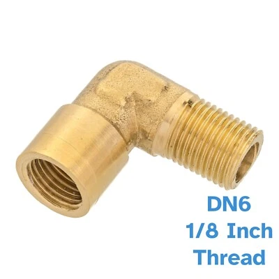BRASS THREAD ADAPTER Threaded Brass Elbow 1/8" BSP Fitting Female To Male 90 Degree Pipe Connector