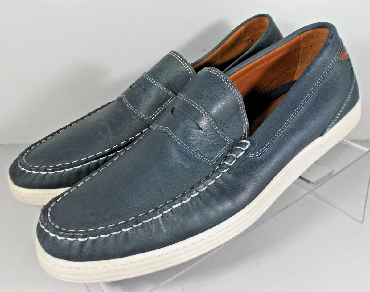 258789XX SP50 EMMETT PENNY MEN'S SHOES SIZE 9 M NAVY LEATHER