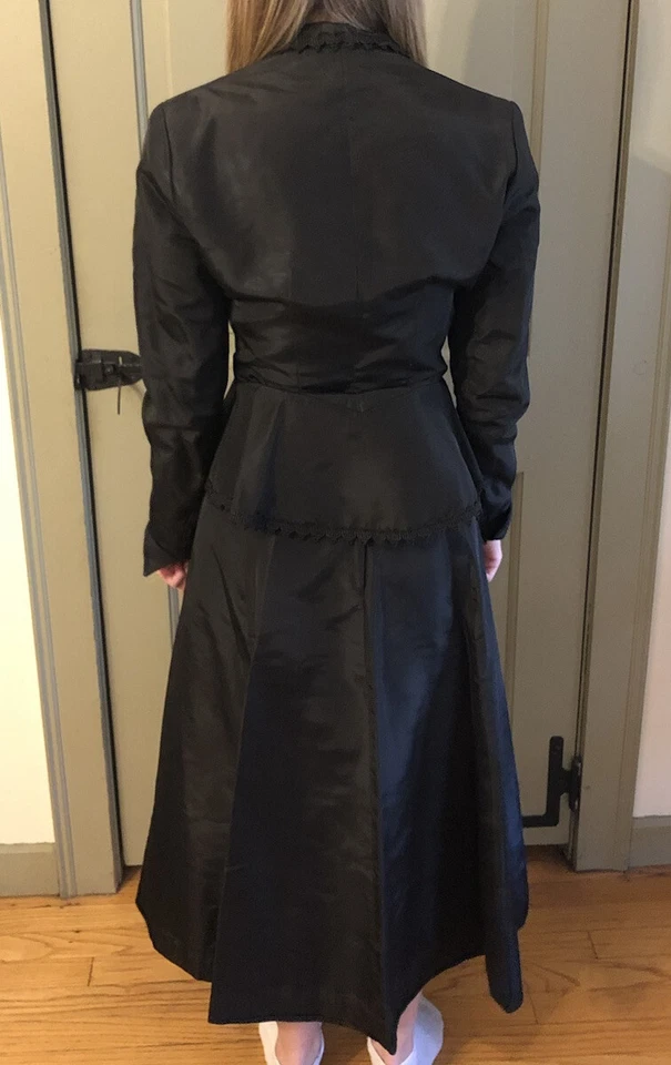 Vestido gótico victoriano negro jonathan logan años 20 vintage pequeño, Halloween Foto 4 de 4