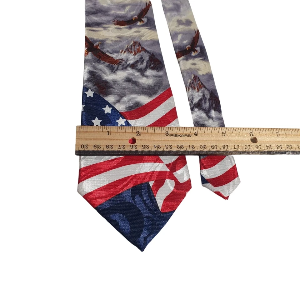 Corbata para Hombres Steven Harris Diseñador Bandera Americana Águila Oficina Trabajo Informal Papá G Foto 4 de 4