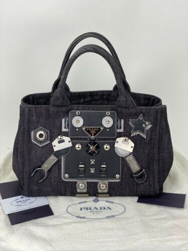 PRADA B2642B DENIM Denim NERO Kanapa M size #QO9OZQ | eBay PRADA B2642B DENIM Denim NERO Kanapa M size #QO9OZQ | eBay